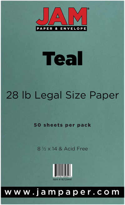 Teal 32lb 8 1/2 x 14 Paper