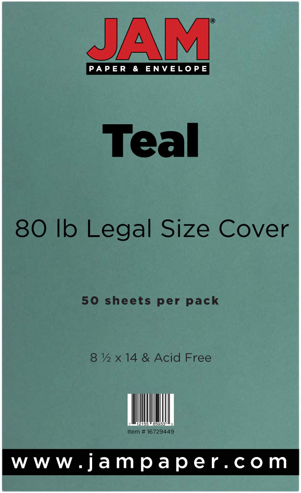 Teal 100lb 8 1/2 x 14 Cardstock