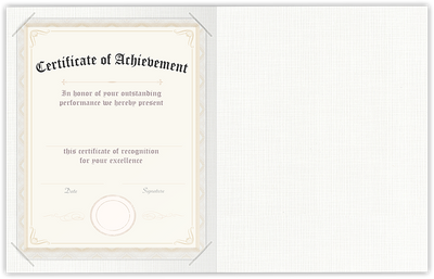 White Linen 9 1/2 x 12 Certificate Holders