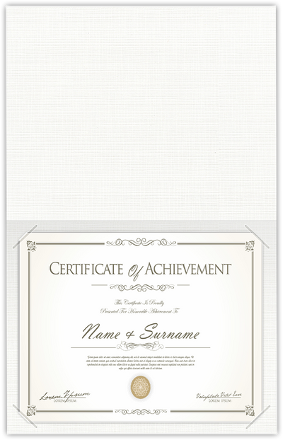 White Linen 9 1/2 x 12 Certificate Holders