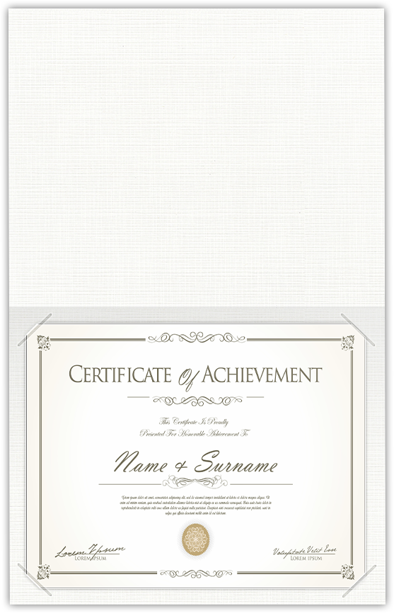 White Linen 9 1/2 x 12 Certificate Holders