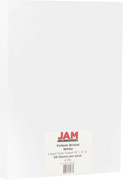 White 65lb 8 1/2 x 14 Cardstock