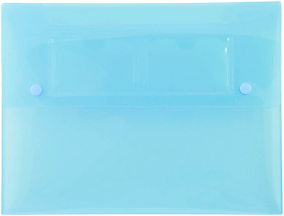 Blue 9 1/2 x 12 1/2 x 3/4 Plastic Portfolios with Snap