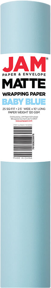 Baby Blue Matte Wrapping Paper (25 Sq Ft)