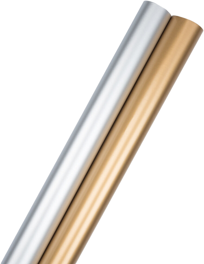 Gold and Silver Matte Wrapping Paper Set (50 Sq Ft) - 2 Rolls