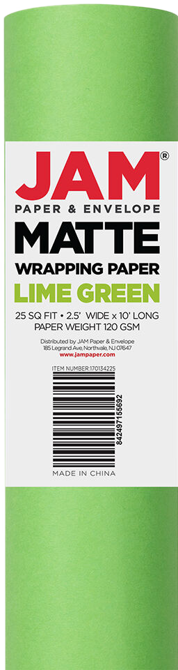 Lime Green Matte Wrapping Paper (25 Sq Ft)