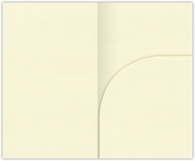 Natural White Linen 100lb 2 3/4 x 4 1/2 One Curved Pocket Key Card Holders with 3 Inch Pocket