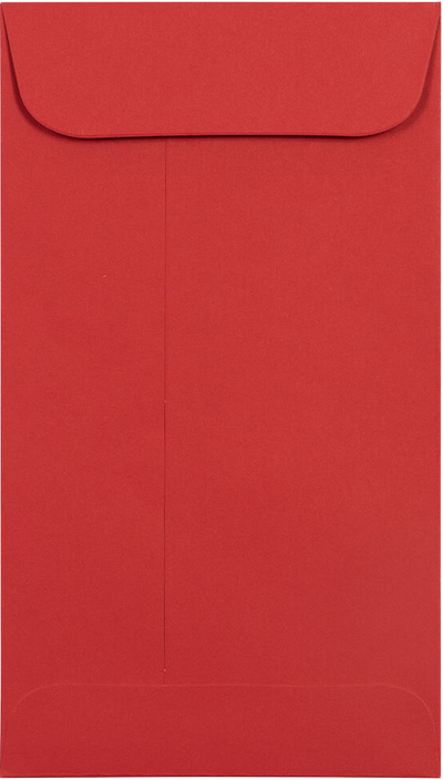Red 32lb #5 1/2 Coin Envelopes (3 1/8 x 5 1/2) with Peel & Seal