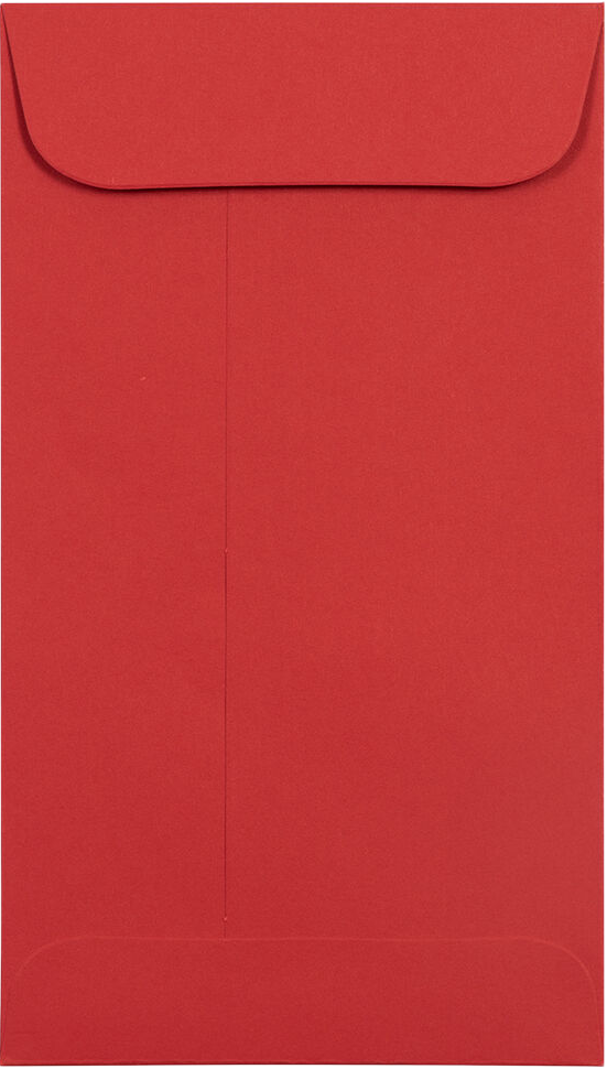 Red 32lb #5 1/2 Coin Envelopes (3 1/8 x 5 1/2) with Peel & Seal