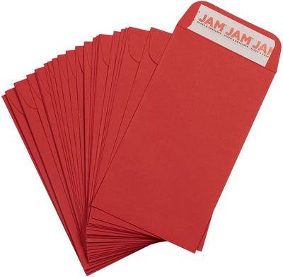 Red 32lb #5 1/2 Coin Envelopes (3 1/8 x 5 1/2) with Peel & Seal