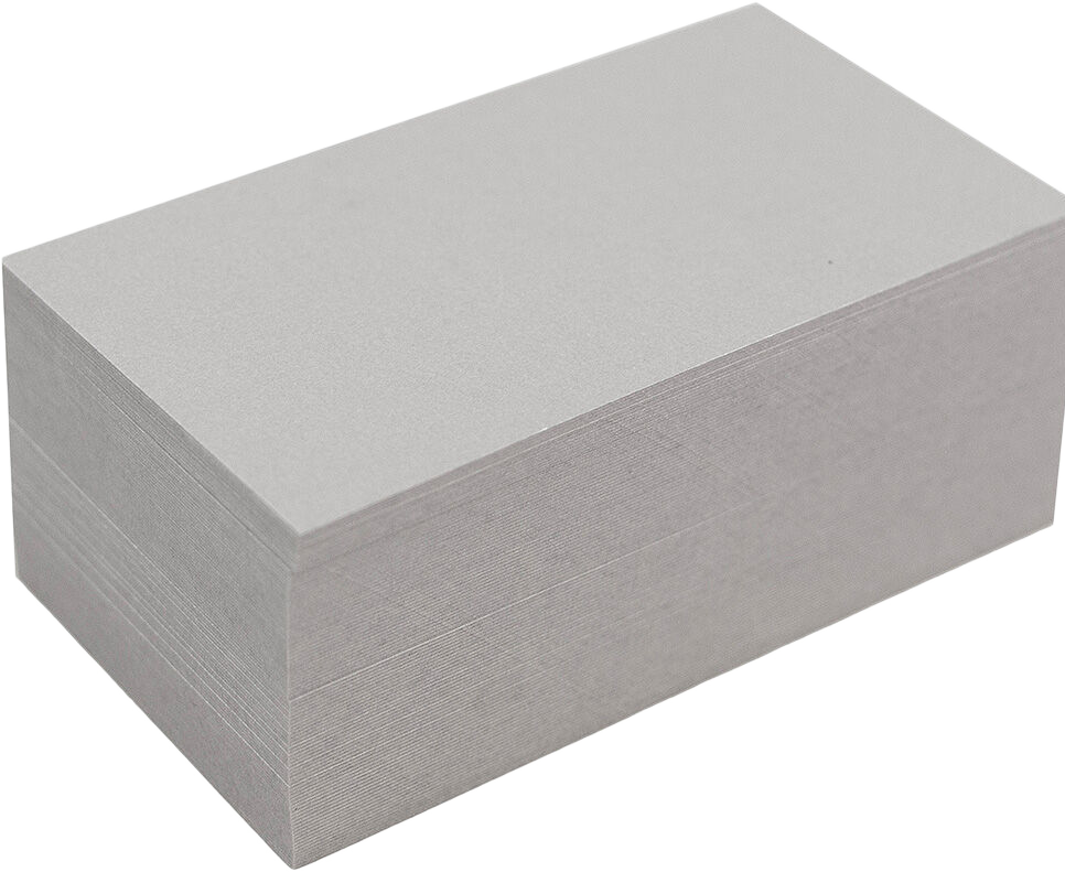 Silver Metallic 100lb 2 x 3 1/2 Blank Note Cards