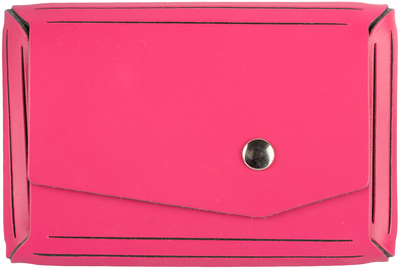 Fuchsia Leather with Snap Closure Business Card Case - 20 Card Capacity