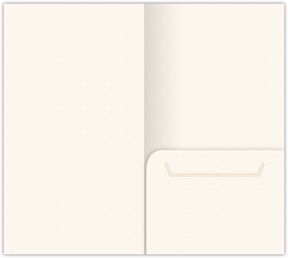 Warm White Felt 80lb 3 3/8 x 6 One Pocket Key Card Holders with 2 1/2 Inch Pocket