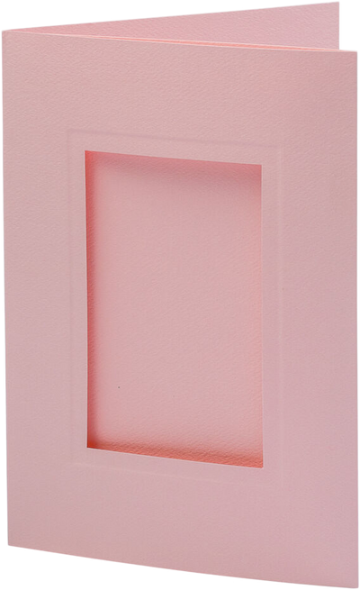 Baby Candy Pink 65lb 5 x 7 Foldover Cards with 2 1/2 x 4 Photo Opening