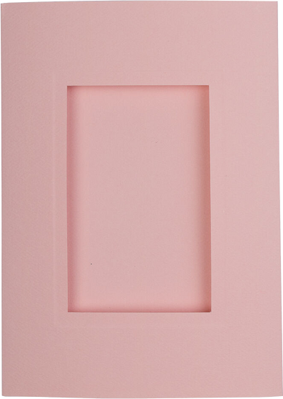 Baby Candy Pink 65lb 5 x 7 Foldover Cards with 2 1/2 x 4 Photo Opening
