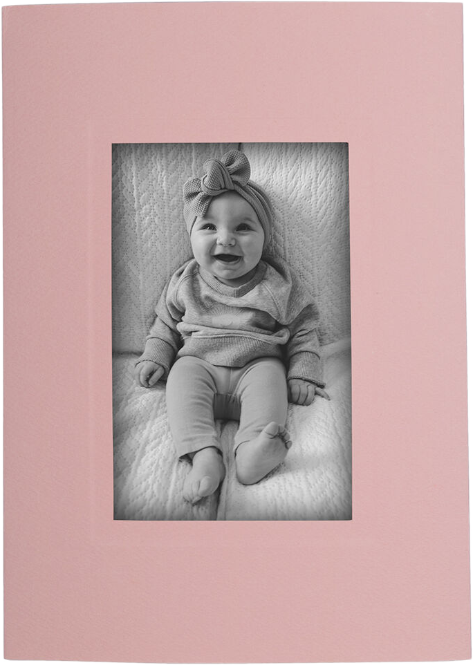 Baby Candy Pink 65lb 5 x 7 Foldover Cards with 2 1/2 x 4 Photo Opening