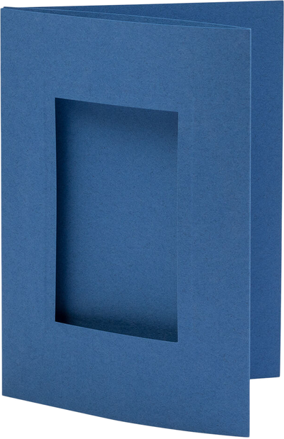 Blue 65lb 5 x 7 Foldover Cards with 25 x 4 Photo Opening