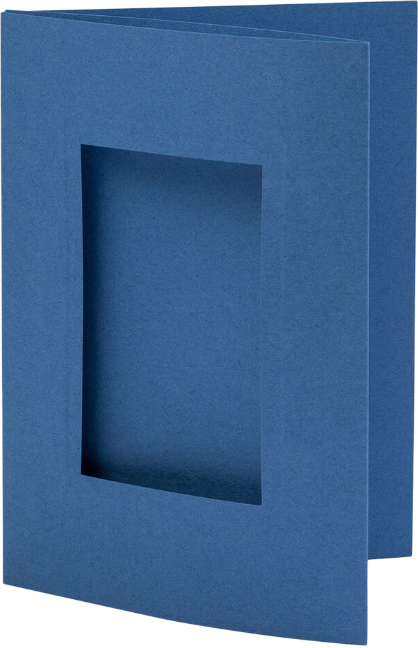 Blue 65lb 5 x 7 Foldover Cards with 25 x 4 Photo Opening