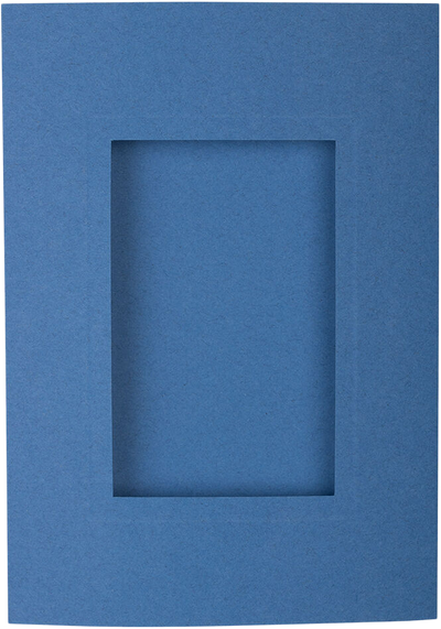 Blue 65lb 5 x 7 Foldover Cards with 25 x 4 Photo Opening