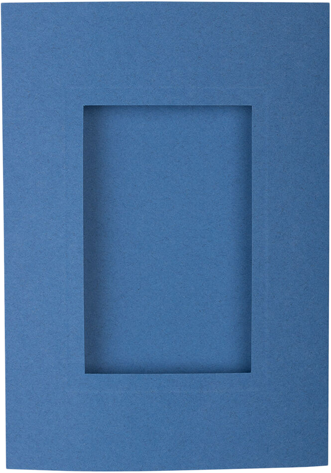 Blue 65lb 5 x 7 Foldover Cards with 25 x 4 Photo Opening