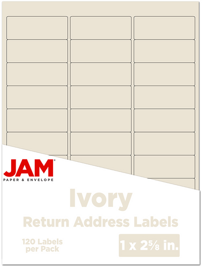Ivory 1 x 2 5/8 Return Address Labels