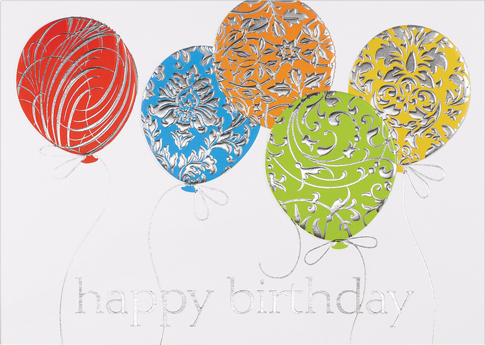 Birthday Balloons Cards - 25 Pack