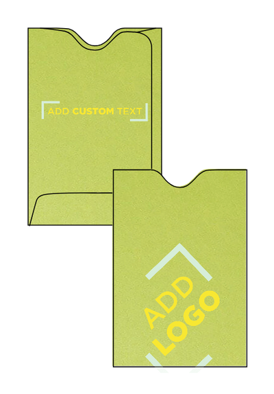 Lime Green Metallic 32lb Credit Card Sleeve (2 3/8 x 3 1/2)