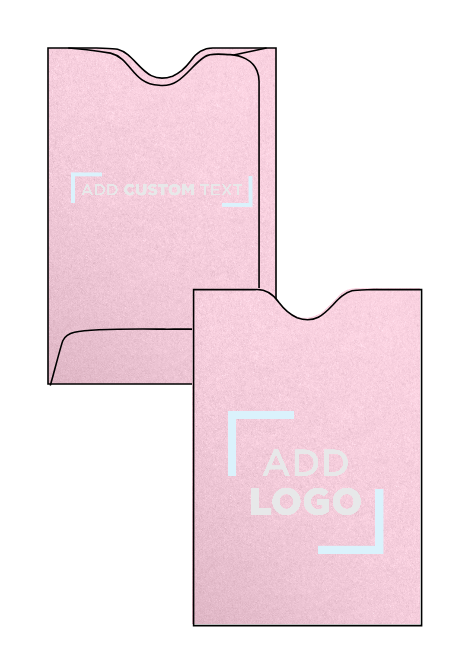 Pink Rose Metallic 32lb Credit Card Sleeve (2 3/8 x 3 1/2)