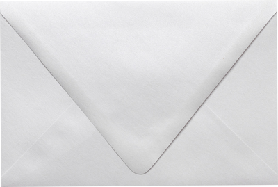 Crystal White Metallic 32lb 6 x 9 Booklet Contour Flap Envelopes
