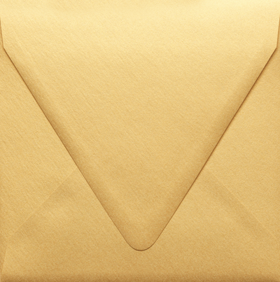 Gold Metallic 32lb 6 1/2 x 6 1/2 Square Contour Flap Envelopes