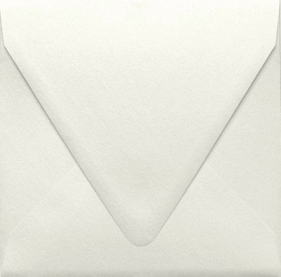 White Quartz Metallic 32lb 6 1/2 x 6 1/2 Square Contour Flap Envelopes