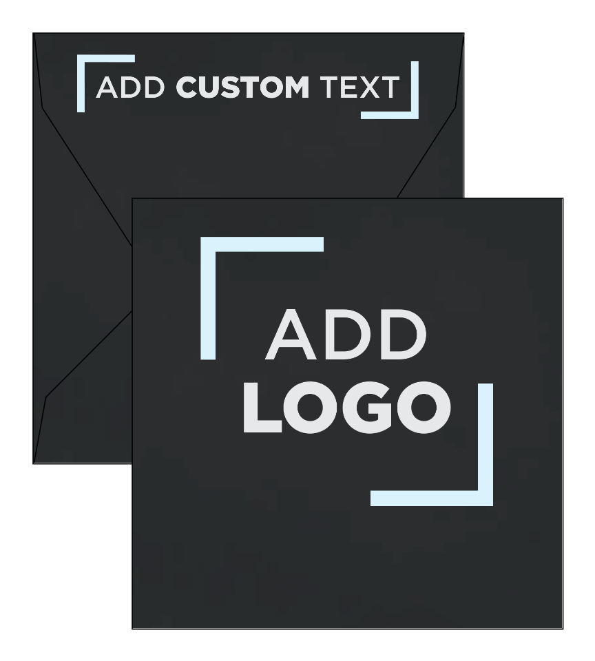 Smooth Midnight Black 32lb 6 1/2 x 6 1/2 Square Contour Flap Envelopes
