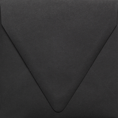 Smooth Midnight Black 32lb 6 1/2 x 6 1/2 Square Contour Flap Envelopes