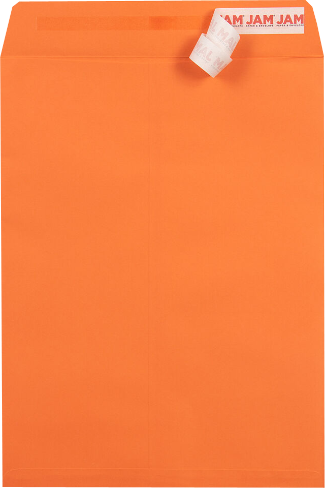 Mandarin Orange 32lb 9 x 12 Open End Envelopes with Peel & Seal