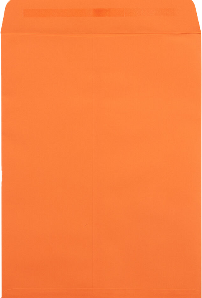 Mandarin Orange 32lb 9 x 12 Open End Envelopes with Peel & Seal