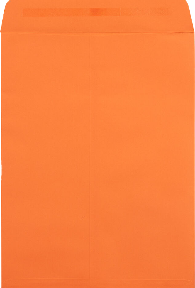 Mandarin Orange 32lb 9 x 12 Open End Envelopes with Peel & Seal