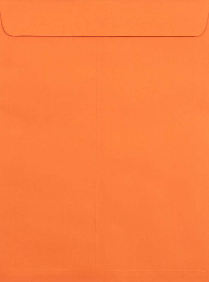 Mandarin Orange 32lb 9 x 12 Open End Envelopes with Peel & Seal