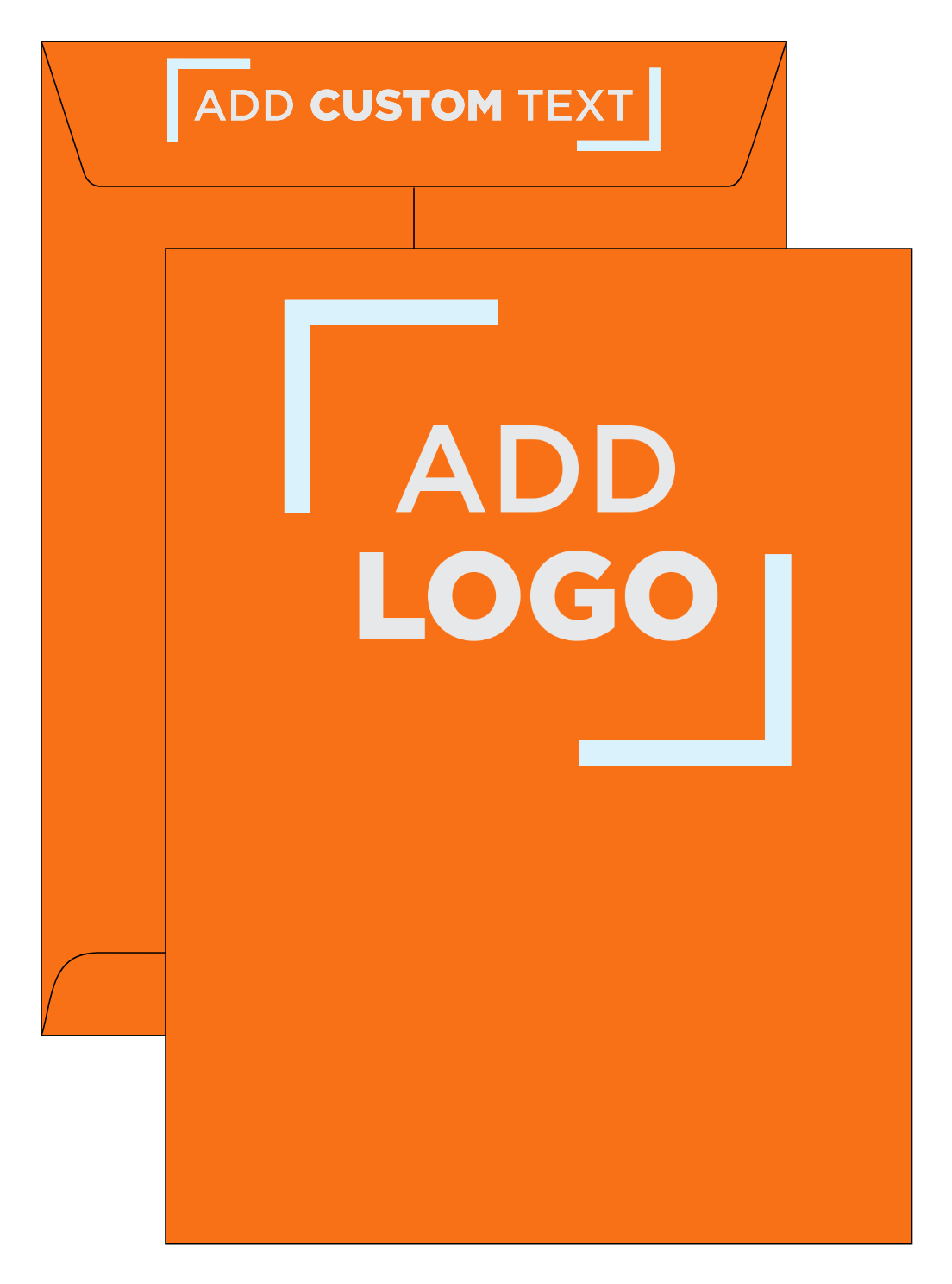 Mandarin Orange 32lb 9 x 12 Open End Envelopes with Peel & Seal