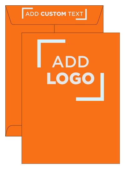 Mandarin Orange 32lb 9 x 12 Open End Envelopes with Peel & Seal