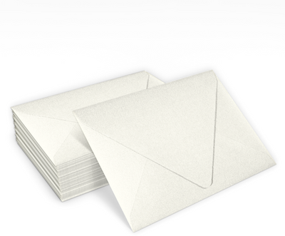 White Quartz Metallic 32lb A1 Contour Flap Envelopes (3 5/8 x 5 1/8)