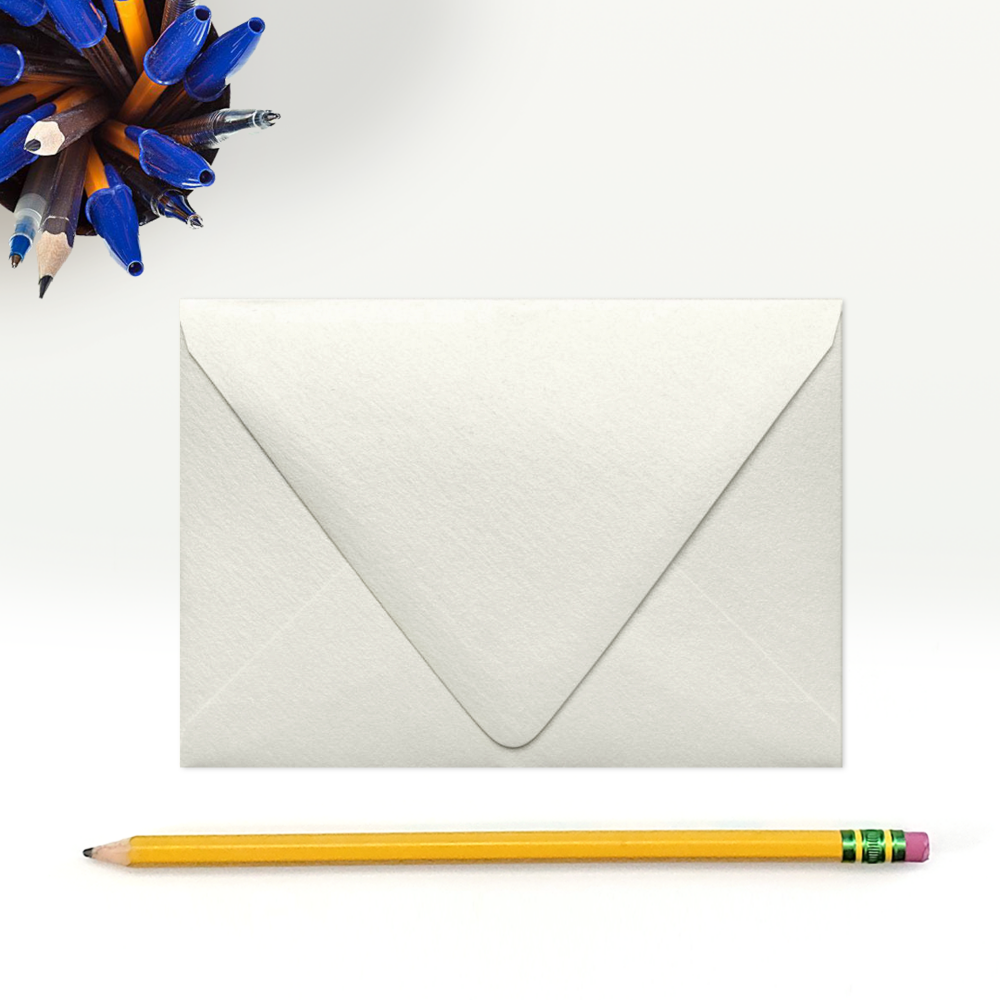 White Quartz Metallic 32lb A1 Contour Flap Envelopes (3 5/8 x 5 1/8)