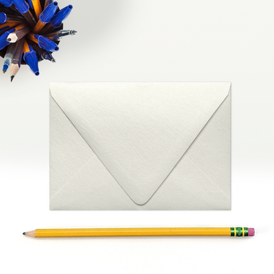 White Quartz Metallic 32lb A1 Contour Flap Envelopes (3 5/8 x 5 1/8)