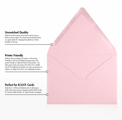 Baby Candy Pink 32lb A1 Contour Flap Envelopes (3 5/8 x 5 1/8)