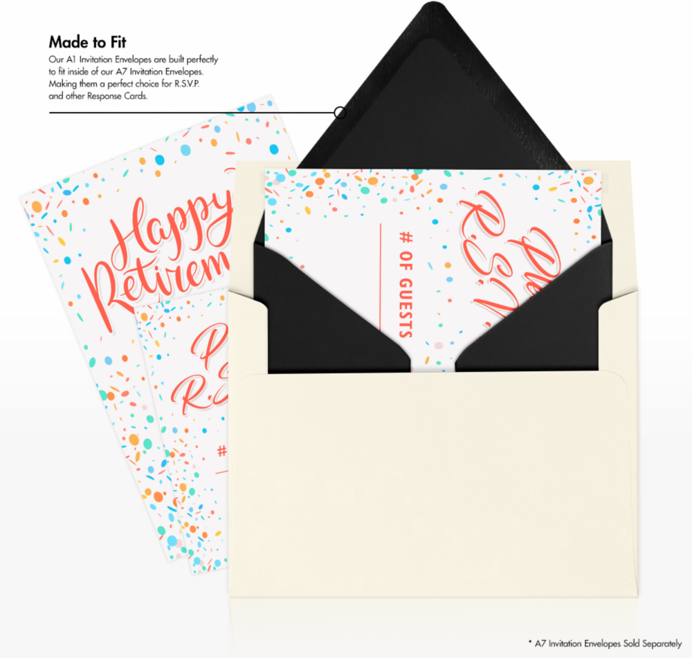 Smooth Midnight Black 32lb A1 Contour Flap Envelopes (3 5/8 x 5 1/8)