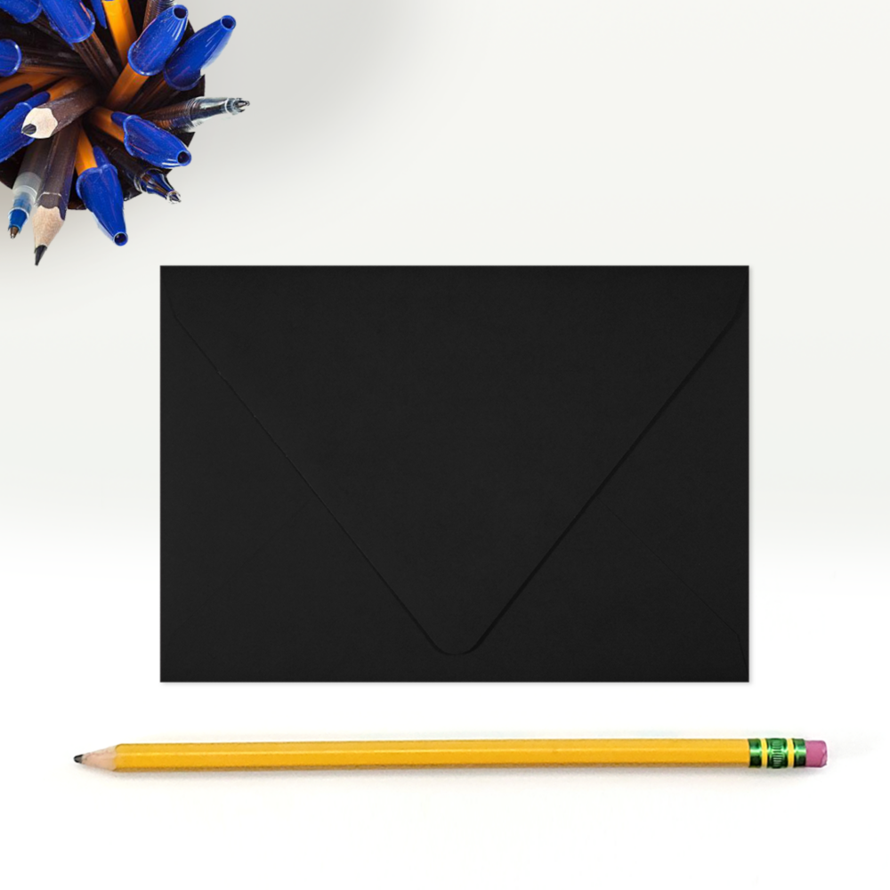Smooth Midnight Black 32lb A1 Contour Flap Envelopes (3 5/8 x 5 1/8)