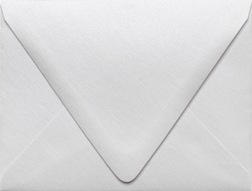 Crystal White Metallic 32lb A2 Contour Flap Envelopes (4 3/8 x 5 3/4