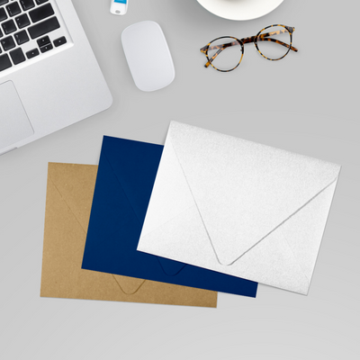 Crystal White Metallic 32lb A2 Contour Flap Envelopes (4 3/8 x 5 3/4
