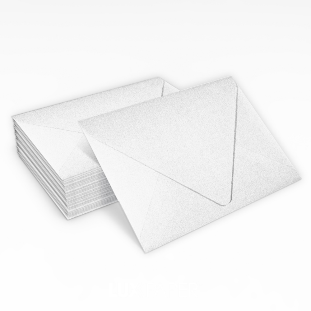 Crystal White Metallic 32lb A2 Contour Flap Envelopes (4 3/8 x 5 3/4