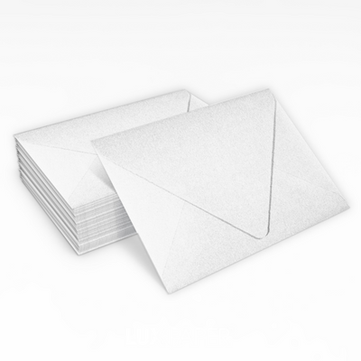 Crystal White Metallic 32lb A2 Contour Flap Envelopes (4 3/8 x 5 3/4