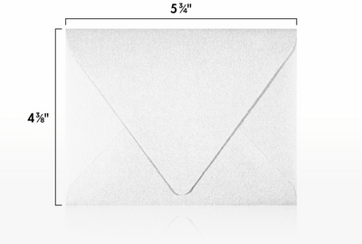 Crystal White Metallic 32lb A2 Contour Flap Envelopes (4 3/8 x 5 3/4